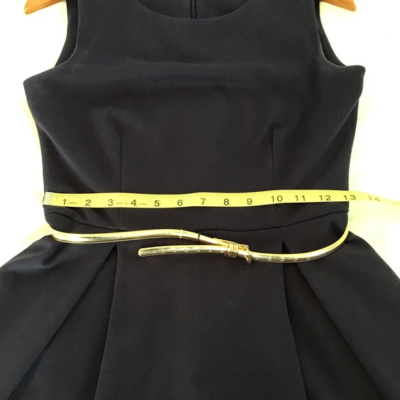 CALVIN KLEIN: Navy blue sleeveless dress with white stripes Size 4 - Picture 7 of 11